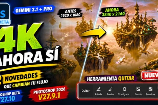 Adobe revoluciona Photoshop: imágenes 4K y mucho más