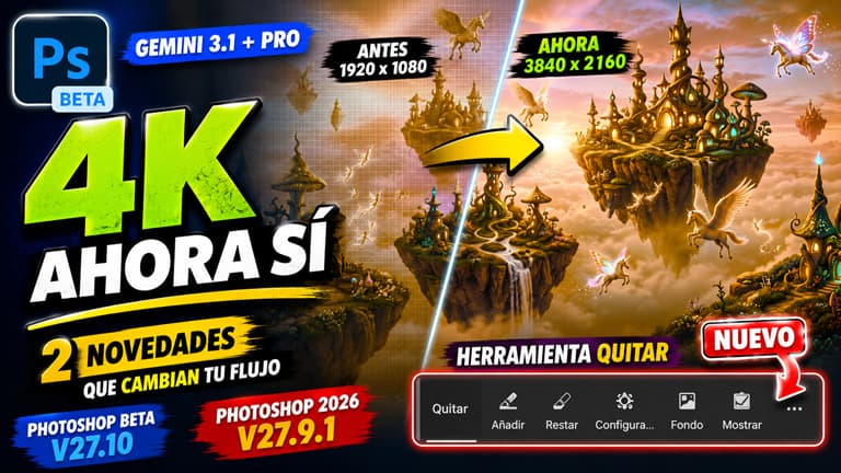 Adobe revoluciona Photoshop: imágenes 4K y mucho más