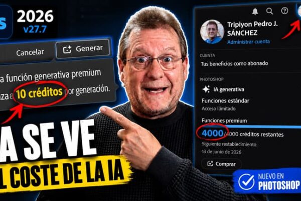 Photoshop revela coste de la IA antes de generar