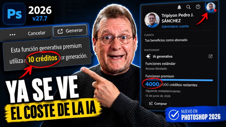 Photoshop revela coste de la IA antes de generar