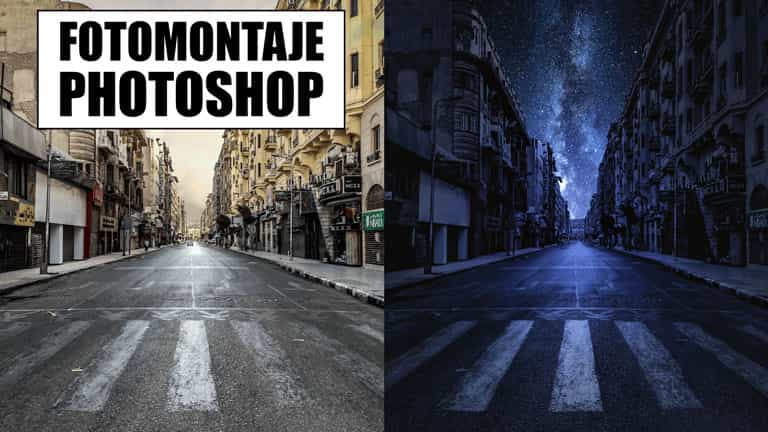 Fotomontaje Photoshop: Ciudad abandonada nocturna