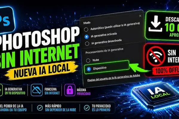 La nueva IA LOCAL de Photoshop y sus ventajas